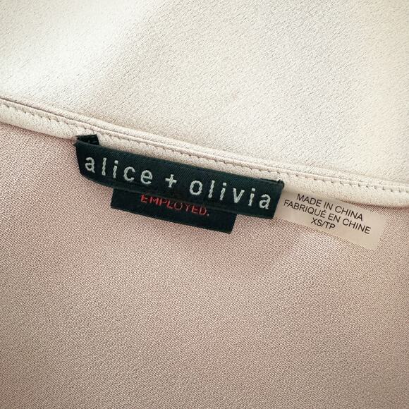 ALICE + OLIVIA Harmon Drapey Camisole Slip Tank Rose Tan XS - Picture 7 of 9